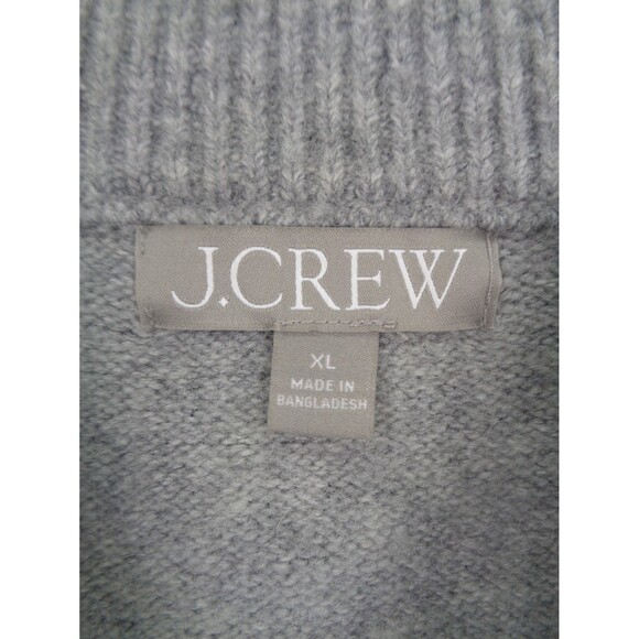 J Crew Gray Chunky Crewneck Sweater Size XL Super Soft Yarn Wool Alpaca - Picture 6 of 8